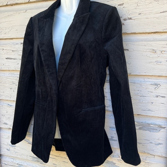 Banana Republic Clio Corduroy Black Work Blazer Career Casual Chic Jacket 10 H - Picture 5 of 9